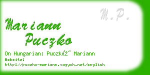 mariann puczko business card